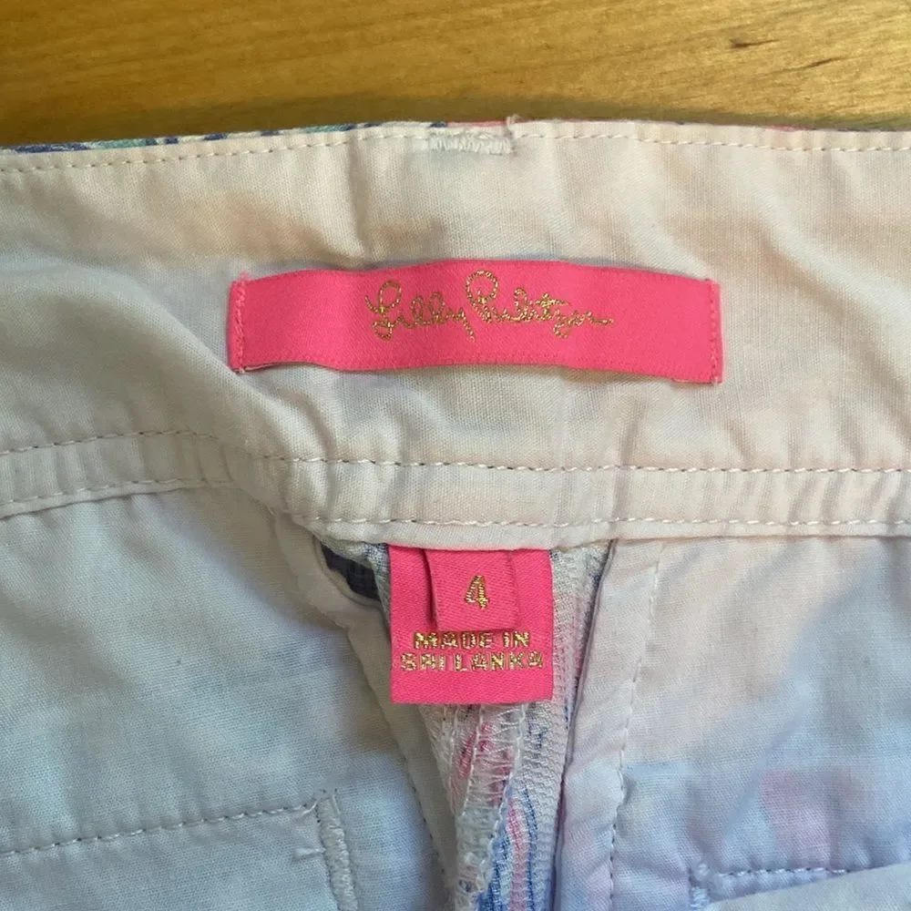 Lilly Pulitzer Blue Haven Raising Shell Walsh Shorts Size 4 - Picture 3 of 5